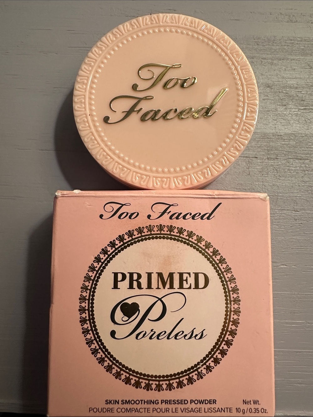 Too Faced Pink Primed & Poreless Pressed Powder Compact